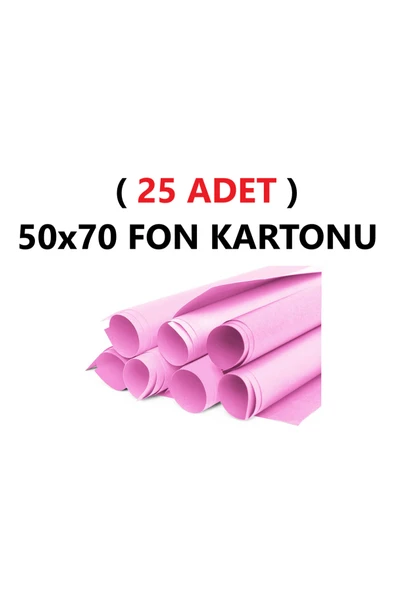 TİFOYS ( 25 Adet ) 50x70 Cm Pembe Renkli Fon Kartonu Rulo Canlı Renk Büyük Boy Anaokulu Kreş Okul ürün görseli 1