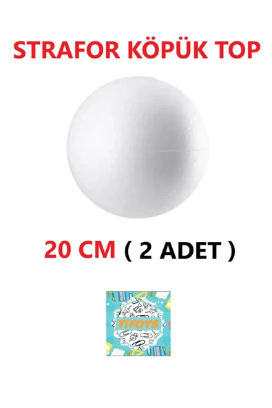 TİFOYS Strafor Köpük Top Küre Top Beyaz - 20 Cm - ( 2 Adet ) ürün görseli 1
