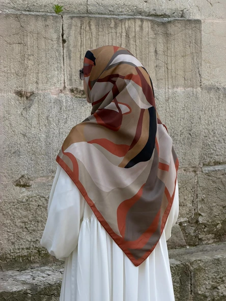 Pamuklu Soft Rânâ Desen Eşarp-Taba - Resim 12