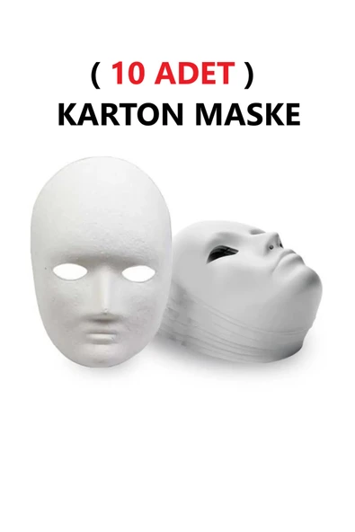TİFOYS 10 Adet, Karton Maske, Boyanabilir, Eğitici Maske Boyama, Etkinlik Ve Hobi Maskesi ürün görseli 1