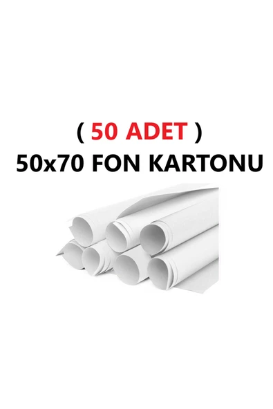 TİFOYS ( 50 Adet ) 50x70 Cm Beyaz Renkli Fon Kartonu Rulo Canlı Renk Büyük Boy Anaokulu Kreş Okul ürün görseli 1