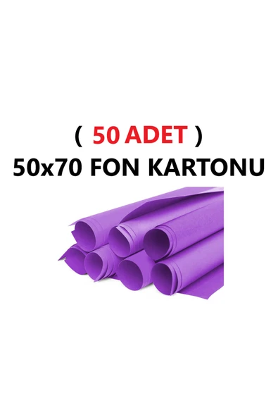 TİFOYS ( 50 Adet ) 50x70 Cm Mor Renkli Fon Kartonu Rulo Canlı Renk Büyük Boy Anaokulu Kreş Okul ürün görseli 1