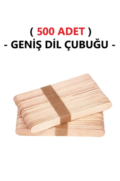 TİFOYS ( 500 Adet ) Ahşap Büyük Geniş Dil Çubuğu Abeslang Dondurma Dil Basma Ağda Çubuğu Natural ürün görseli 1
