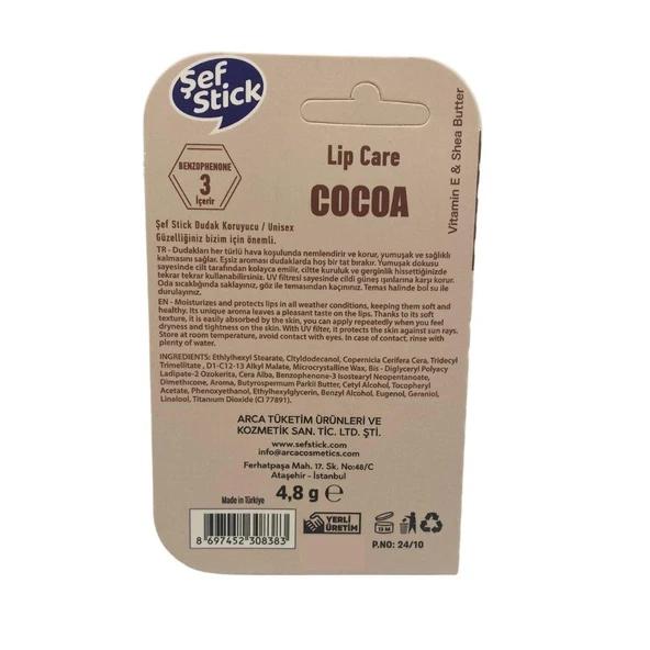 Şef Stick Cocoa Dudak Koruyucu 4,8 g - Resim 2
