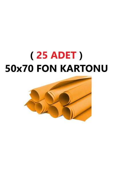 TİFOYS ( 25 Adet ) 50x70 Cm Turuncu Renkli Fon Kartonu Rulo Canlı Renk Büyük Boy Anaokulu Kreş Okul ürün görseli 1