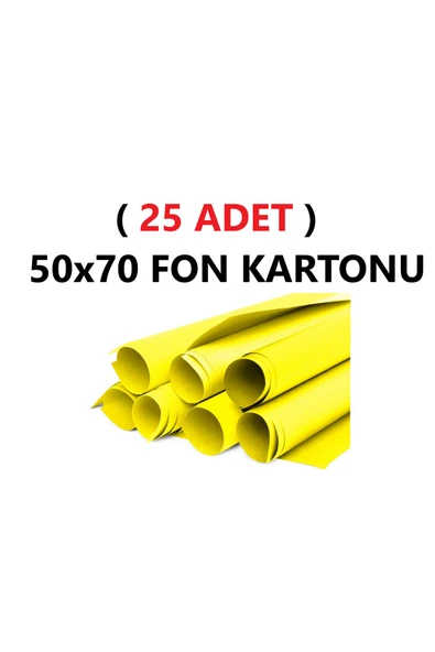 TİFOYS ( 25 Adet ) 50x70 Cm Sarı Renkli Fon Kartonu Rulo Canlı Renk Büyük Boy Anaokulu Kreş Okul ürün görseli 1
