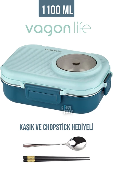 1100 ML Çorba Kaseli-Metal Kaşıklı Paslanmaz Çelik Bento Lunch Box Yeni Nesil Sefer Tası-f ürün görseli 1