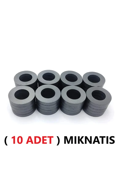 TİFOYS ( 10 ADET ) Yuvarlak Mıknatıs Halka Mıknatıs Siyah 17x5,7x5,3 mm ürün görseli 1