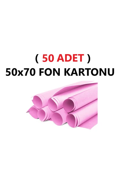 TİFOYS ( 50 Adet ) 50x70 Cm Pembe Renkli Fon Kartonu Rulo Canlı Renk Büyük Boy Anaokulu Kreş Okul ürün görseli 1