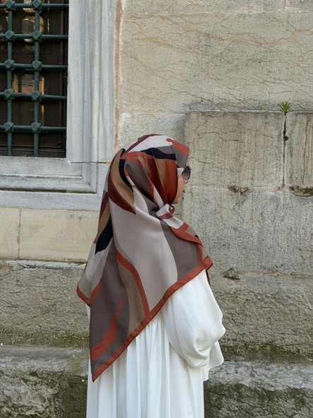 Pamuklu Soft Rânâ Desen Eşarp-Taba - Resim 9