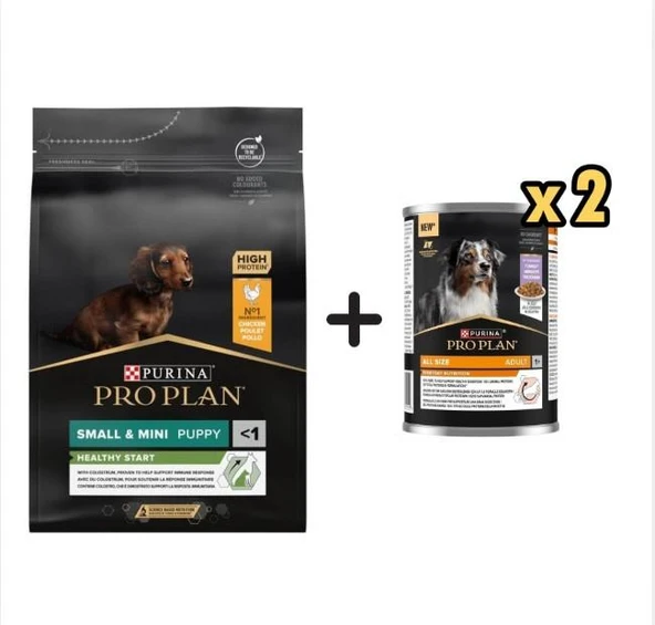 Pro Plan Tavuklu Küçük Irk Yavru Köpek Maması 3 Kg + 2 Adet Pro Plan Everyday Nutrition Hindili Köpek Konservesi 400 Gr ürün görseli 1