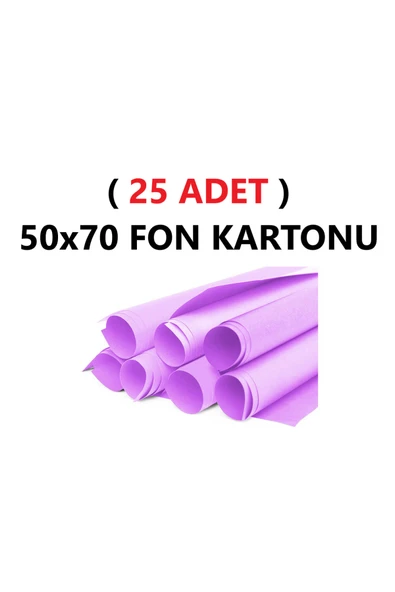 TİFOYS ( 25 Adet ) 50x70 Cm Lila Renkli Fon Kartonu Rulo Canlı Renk Büyük Boy Anaokulu Kreş Okul ürün görseli 1