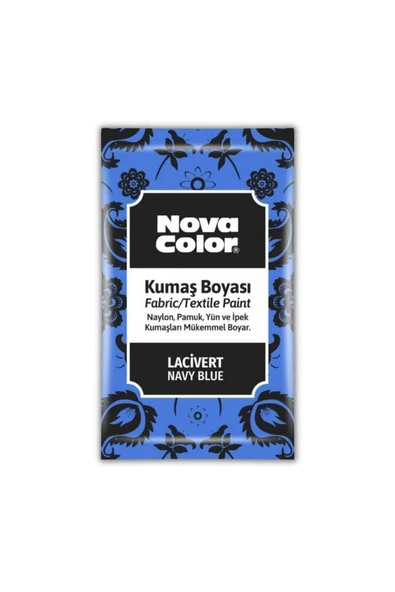 Nova Color Kumaş Boyası Toz 12 gr 1 Adet Toz Kumaş Boyası Kot Pantalon Gömlek Tişört Tekstil Kumaş B ürün görseli 1