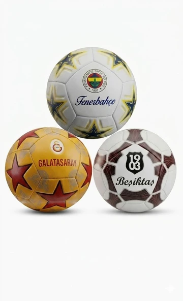 Resmi Lisanslı 3 Büyükler Futbol Topu - FB, GS, BJK Özel Tasarım, No:5 Standart Boy Taraftar Topu ürün görseli 1