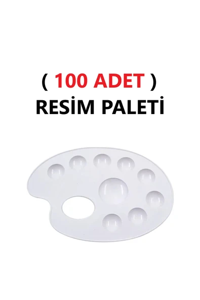 TİFOYS ( 100 ADET ) Resim Boya Paleti - Plastik Palet, Okul Ressam Paleti - 20 cm - 9 Göz ürün görseli 1