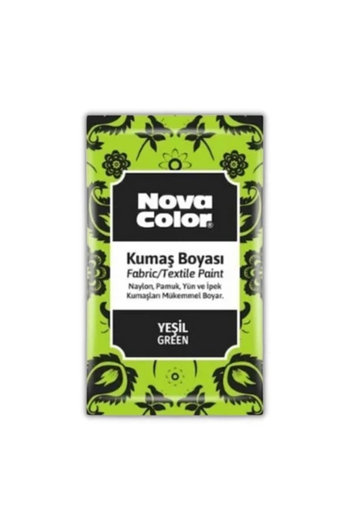 Nova Color Yeşil Kumaş Boyası Toz 12 gr 1 Adet Toz Kumaş Boyası Yeşil Kot Pantalon Gömlek Tişört Tek ürün görseli 1