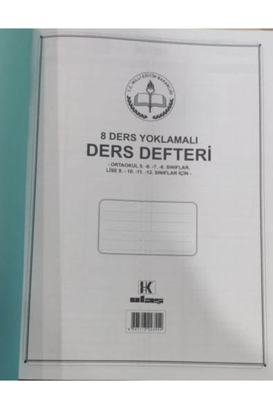 TİFOYS Sınıf Defterı 8 Derslık Yoklamalı Ders Derfterı ürün görseli 1