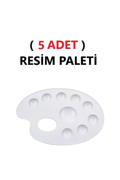 TİFOYS ( 5 ADET ) Resim Boya Paleti - Plastik Palet, Okul Ressam Paleti - 20 cm - 9 Göz ürün görseli 1
