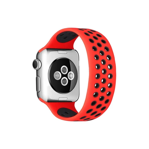 Watch 42mm Ayarlı Delikli Kordon (saat Değildir) - Kırmızı-siyah ürün görseli 1