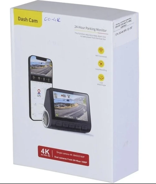 Twogo GO-4K Gps Wi-Fi Araç Dvr Kayıt Kamerası ürün görseli 1