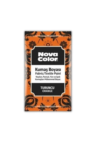 Nova Color Turuncu Kumaş Boyası Toz 12 gr 1 Adet Toz Kumaş Boyası Turuncu Kot Pantalon Gömlek Tişört ürün görseli 1