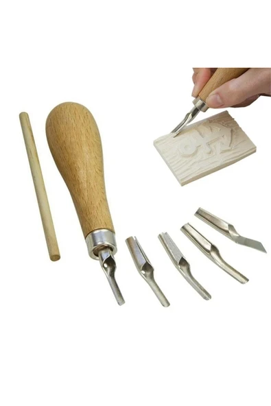 MertTools Lino Cutter Linol Oyma Kesme Bıçak Seti 5 Bıçaklı ürün görseli 1