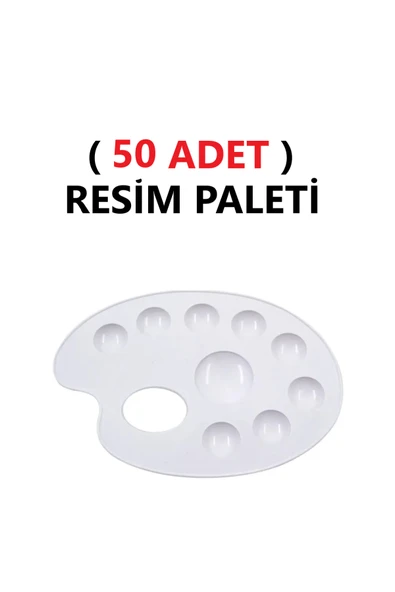 TİFOYS ( 50 ADET ) Resim Boya Paleti - Plastik Palet, Okul Ressam Paleti - 20 cm - 9 Göz ürün görseli 1