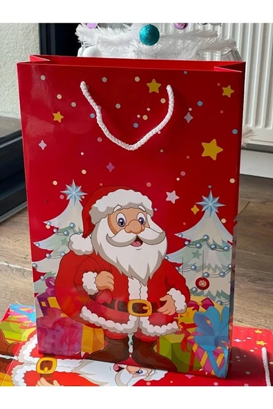 TİFOYS Noel Baba Baskılı Karton Çanta ( 5 ADET ) ürün görseli 1