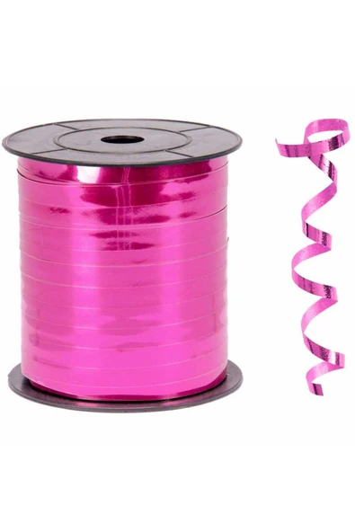 TİFOYS Fuşya Renk Metalik Rafya 8 mm x 200 MT ürün görseli 1