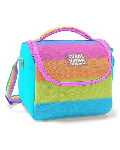 Coral High Renkli Çizgili Desenli Thermo Beslenme Çantası 11786 ürün görseli 1