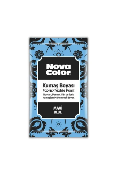 Nova Color Kumaş Boyası Toz 12 gr 1 Adet Toz Kumaş Boyası Kot Pantalon Gömlek Tişört Tekstil Kumaş B ürün görseli 1