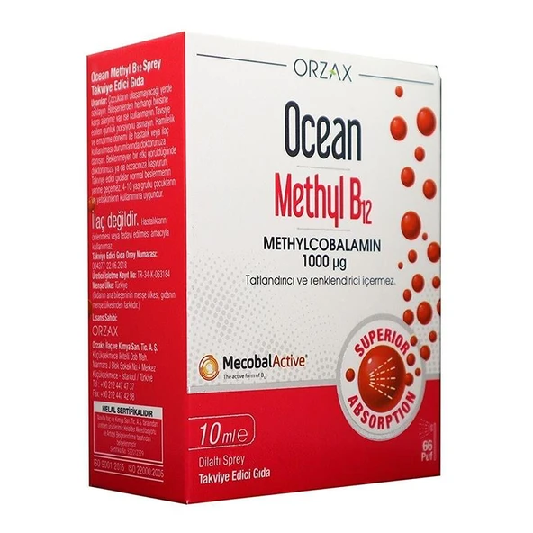 Ocean Methyl B12 Methylcobalamin 1000 Mcg 10 Ml Sprey ürün görseli 1