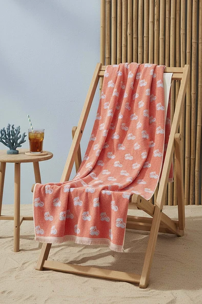 Mercan & Mavi Cherry %100 Pamuklu Plaj Havlusu 70x140 cm ürün görseli 1