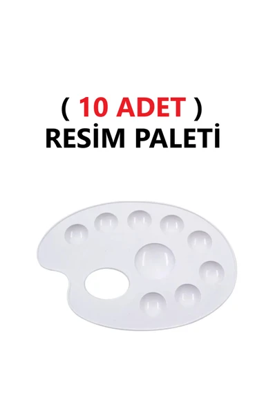 TİFOYS ( 10 ADET ) Resim Boya Paleti - Plastik Palet, Okul Ressam Paleti - 20 cm - 9 Göz ürün görseli 1