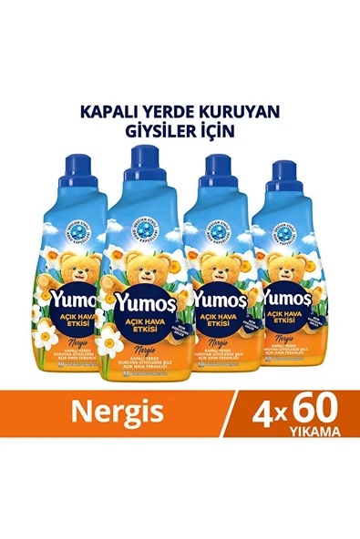Açık Hava Etkisi Konsantre Çamaşır Yumuşatıcısı Nergis 1440 Ml 60 Yıkama x4 ürün görseli 1