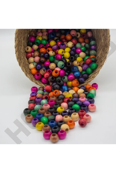 TİFOYS 14mm Ahşap Boncuk Karışık Renkler ( 50adet ) ürün görseli 1