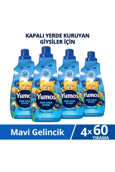 Yumoş Açık Hava Etkisi Konsantre Çamaşır Yumuşatıcısı Mavi Gelincik 1440 Ml x 4 ürün görseli 1