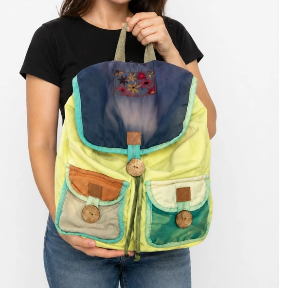 Old Cotton Cargo 5119 Ünisex Sırt Çantası Çok Cepli Günlük Kumaş Çanta ürün görseli 1