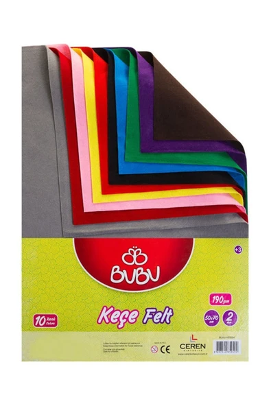 Aslans 50x70 Cm Keçe 10 Renk K.e ürün görseli 1