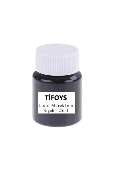 TİFOYS Linol Mürekkebi Siyah 25 ml  Linol Baskı Mürekkebi Blok Baskı Sanat Hobi ürün görseli 1
