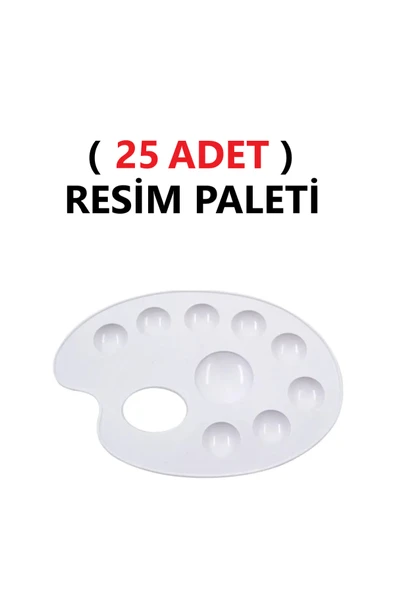 TİFOYS ( 25 ADET ) Resim Boya Paleti - Plastik Palet, Okul Ressam Paleti - 20 cm - 9 Göz ürün görseli 1