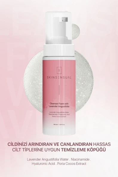 Skin Sensual Cleanser Foam With Lavender Angustifolia Niacinamide Hyaluronic Acid Temizleme Köpüğü ürün görseli 1