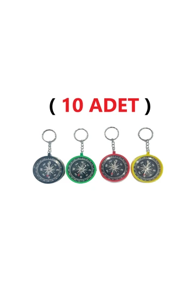 TİFOYS ( 10 Adet ) Pusula Anahtarlık Renkli Anahtarlık Plastik ürün görseli 1