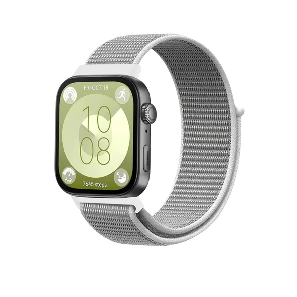 Huawei Fit 4 Hasırlı Cırtcırtlı Kordon (saat Değildir) - Beyaz ürün görseli 1