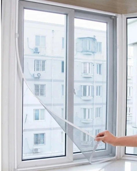 Pencere Sineklik Tülü 100x150 CM Çift Taraflı Bant Hediyeli Kesilebilir Tül Sineklik Seti ürün görseli 1