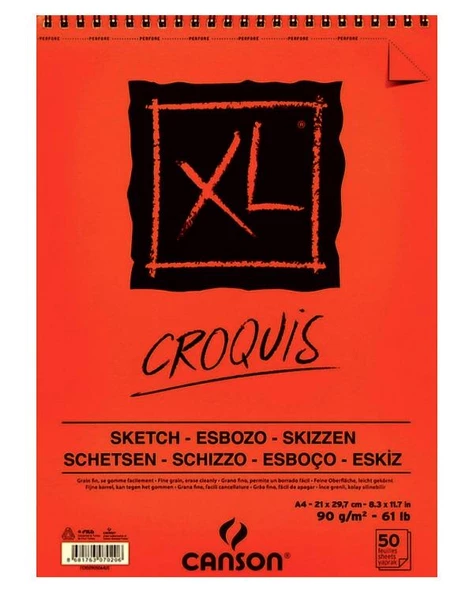 Canson XL Croqouis Spiralli Eskiz Defteri A4 90 g ürün görseli 1
