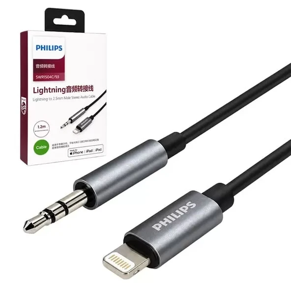 Swr1504C/93 1.2 Metre Lightning 2.5Mm İnce Stereo Ses Kablosu - Mfi Örgülü Tasarım ürün görseli 1