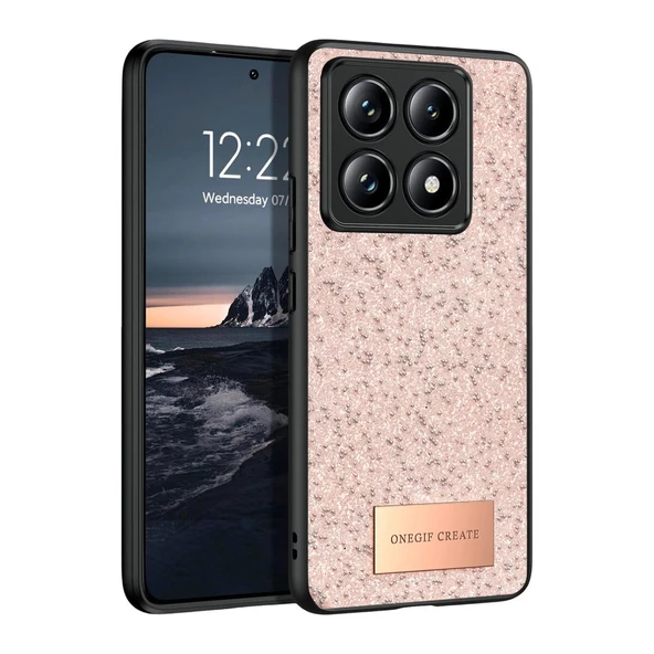 Onegif Mi 14t Pro Bright Simli Kapak - Pembe ürün görseli 1
