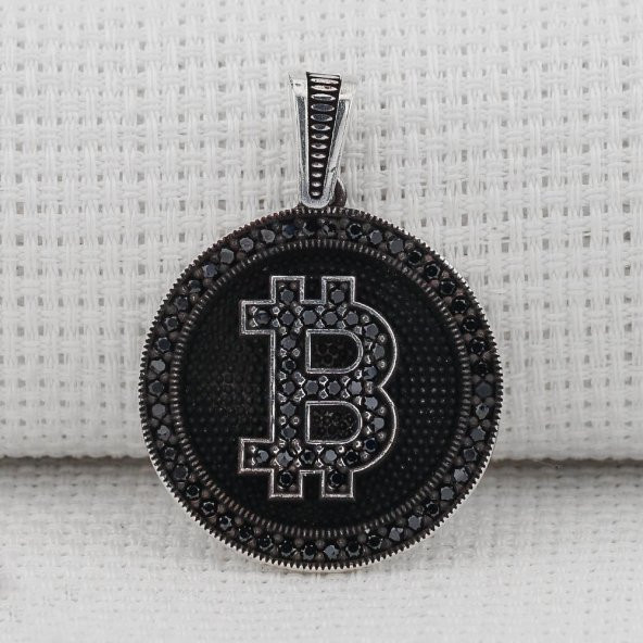 Bitcoin 925 Ayar Gümüş Kolye Ucu - Resim 2