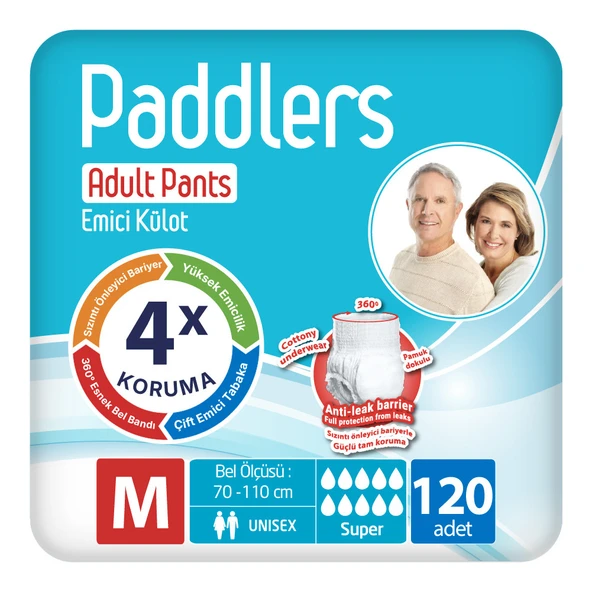 Paddlers Yetişkin Hasta Emici Külot Bez Medium 120 Adet ürün görseli 1